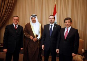 حمد بن جاسم وداود أوغلو عن تعليق وساطة قطر وتركيا لحل أزمة لبنان