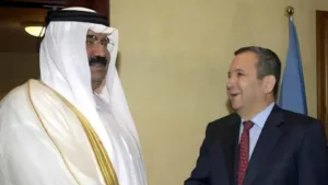 أمير قطر وحمد بن جاسم يبحثان عملية السلام مع إيهود باراك
