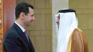 حمد بن جاسم في دمشق والأسد يعلن سحب القوات السورية من لبنان