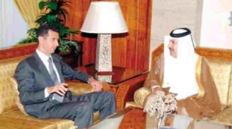 حمد بن جاسم يزور دمشق عقب اختراق إسرائيل الأجواء السورية