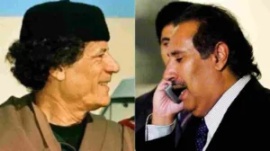 حمد بن جاسم يلتقي القذافي ضمن جهود الدوحة لدفع عملية السلام