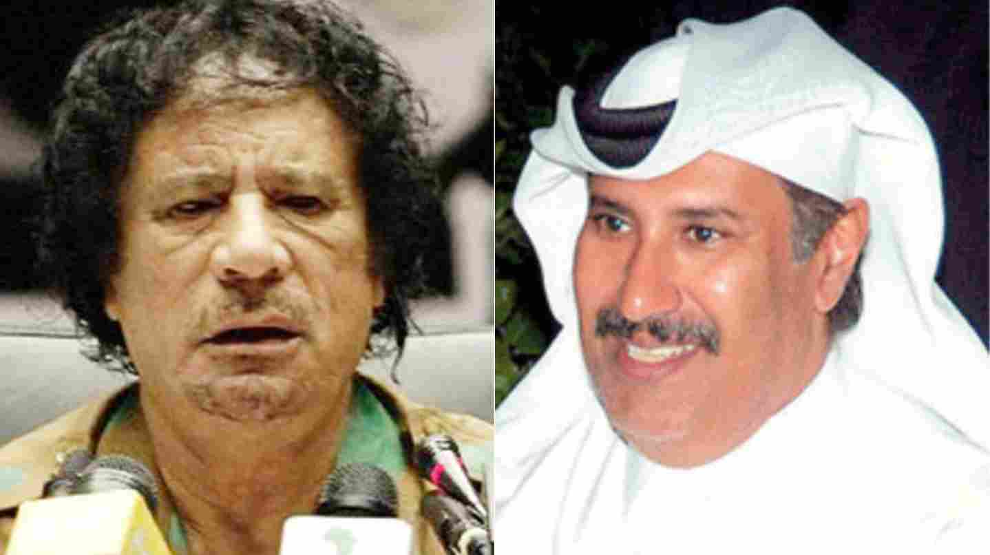 حمد بن جاسم يبحث مع القذافي العلاقات بين قطر وليبيا