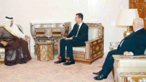 حمد بن جاسم وبشار الأسد يبحثان تطورات أوضاع لبنان