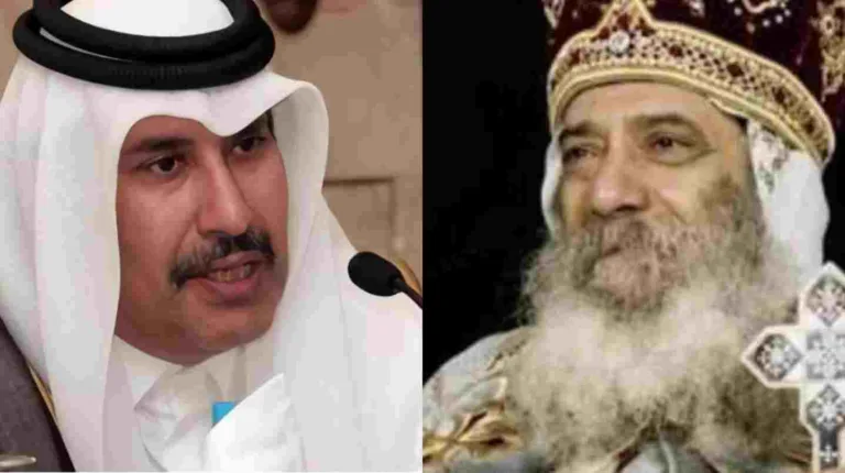 حمد بن جاسم والبابا شنودة يبحثان أوجه التعاون بين قطر ومصر