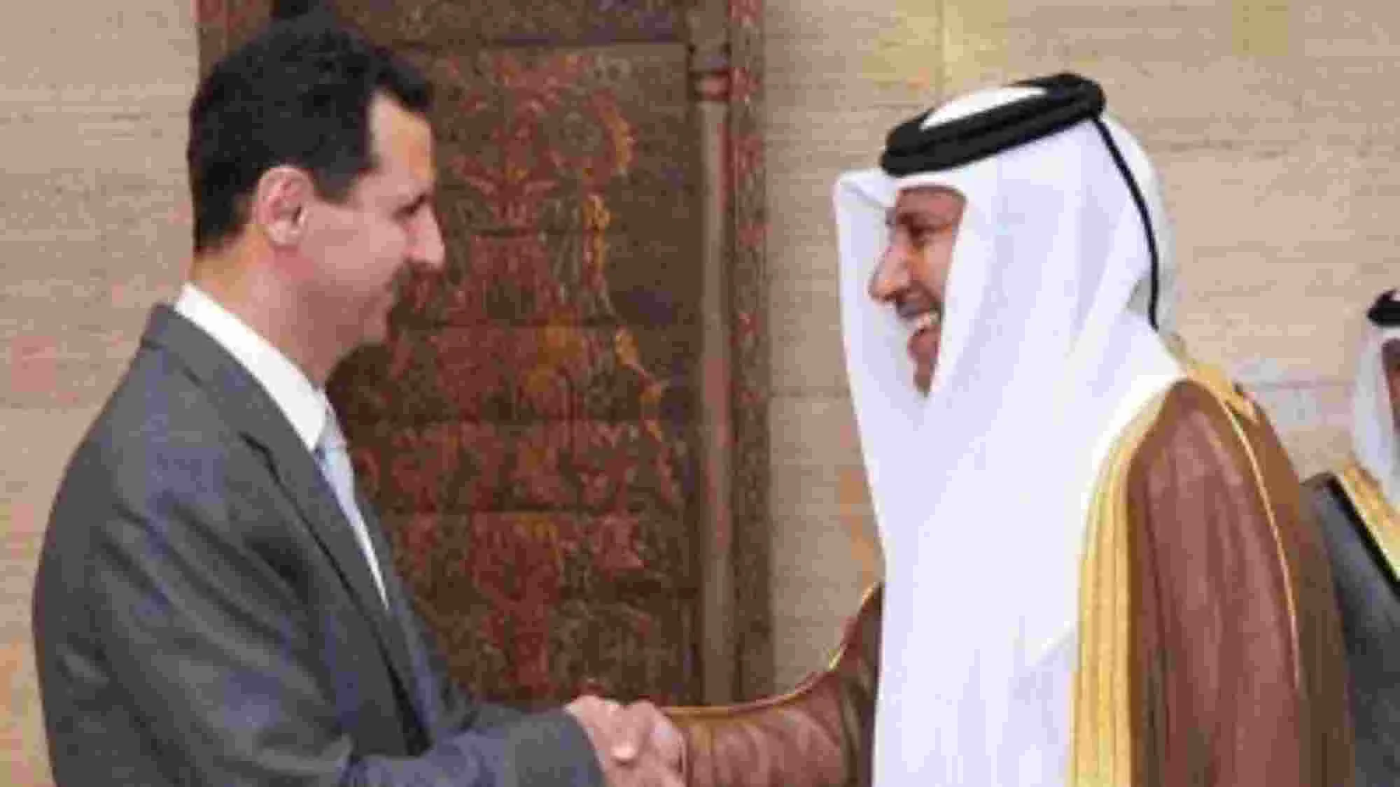 رئيس الوزراء القطري في دمشق لنقل رسالة من الأمير إلى الأسد