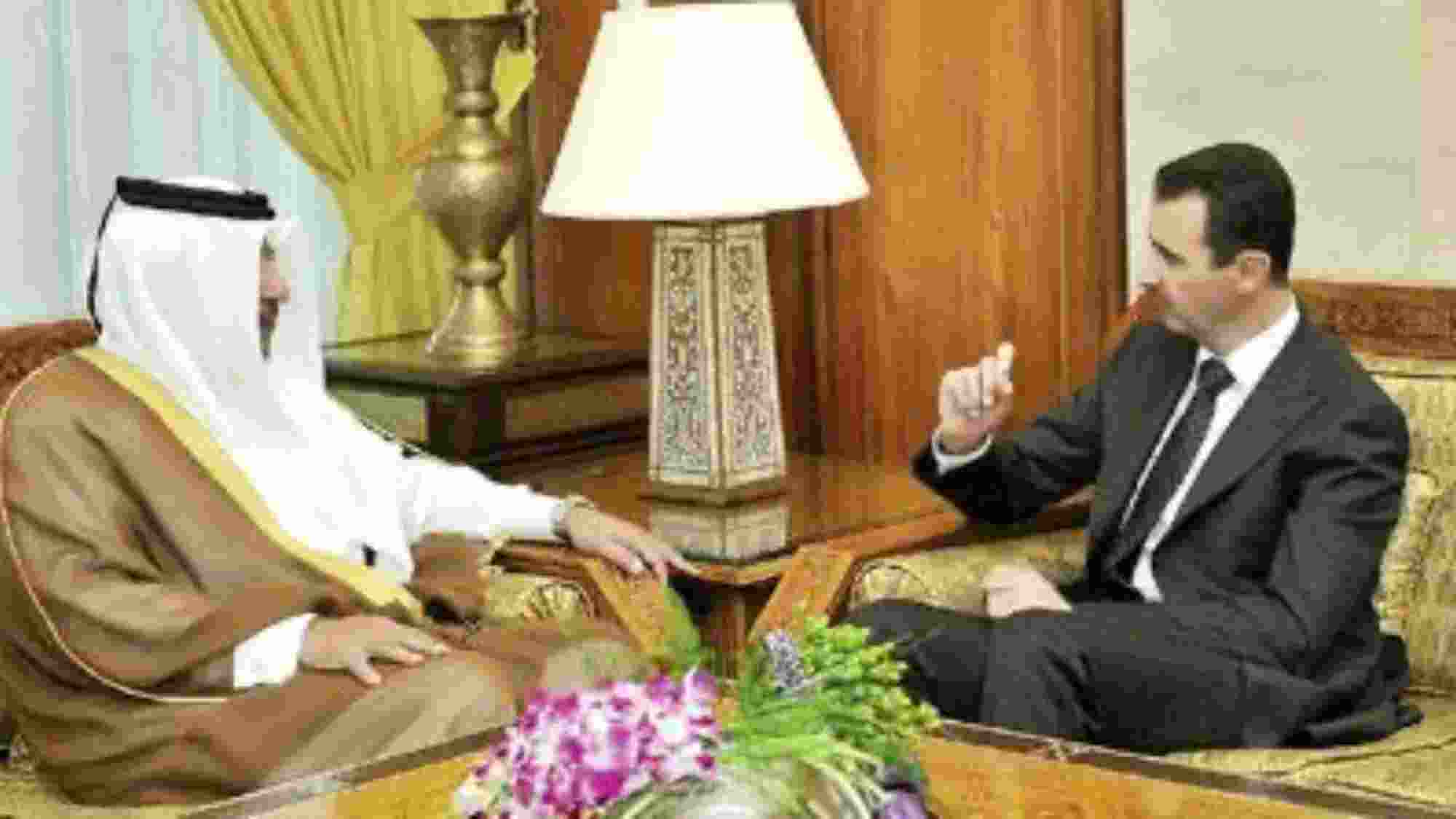 حمد بن جاسم يبحث مع الأسد تحضيرات القمة العربية في ليبيا