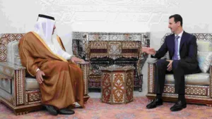 حمد بن جاسم يبحث مع الأسد مواجهة تهديدات إسرائيل لسوريا