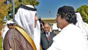 حمد بن جاسم والقذافي يبحثان أعمال القمة العربية في ليبيا