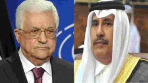 حمد بن جاسم يبحث مع محمود عباس العلاقات بين قطر وفلسطين