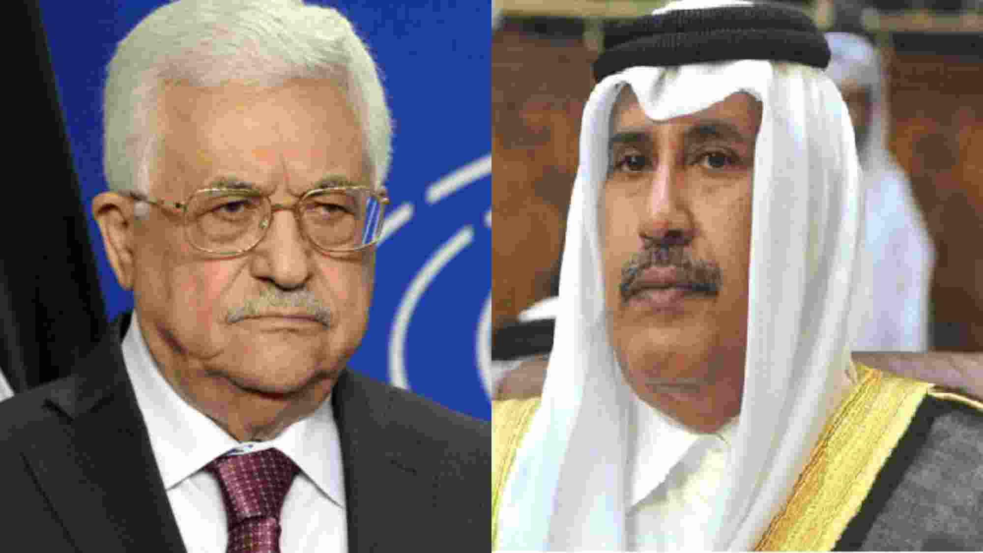 حمد بن جاسم يبحث مع محمود عباس العلاقات بين قطر وفلسطين