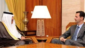 حمد بن جاسم والأسد يبحثان في دمشق تطورات الأزمة في سوريا