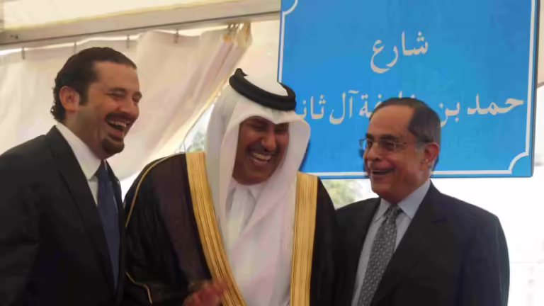 حمد بن جاسم يشهد حفل إطلاق اسم أمير قطر على شارع في بيروت