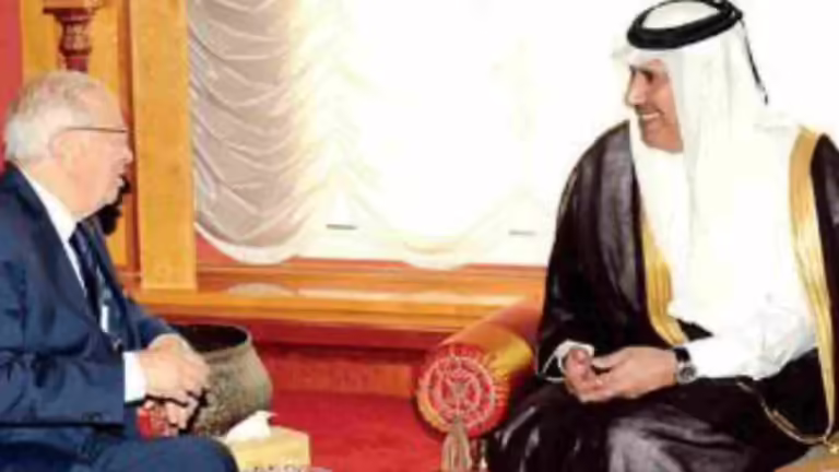 حمد بن جاسم يبحث مع قايد السبسي علاقات التعاون بين قطر وتونس