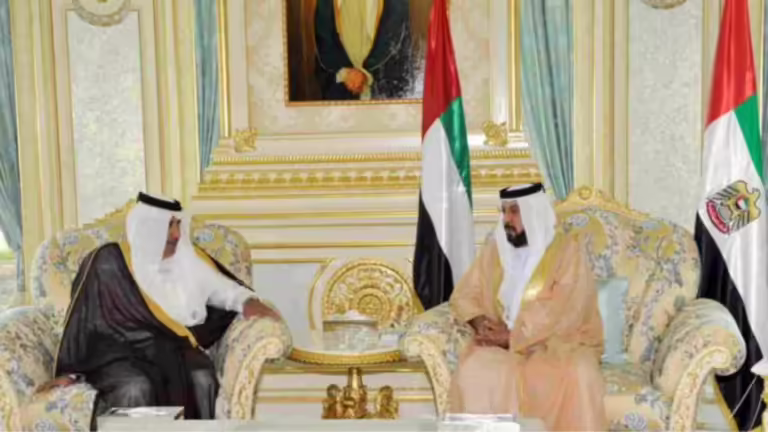 حمد بن جاسم ورئيس الإمارات يبحثان توثيق تعاون الدوحة وأبوظبي