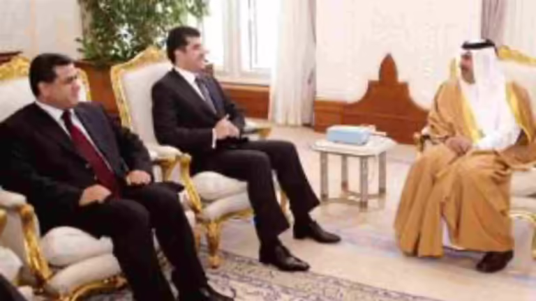 حمد بن جاسم يبحث مع بارزاني علاقات قطر وكردستان العراق