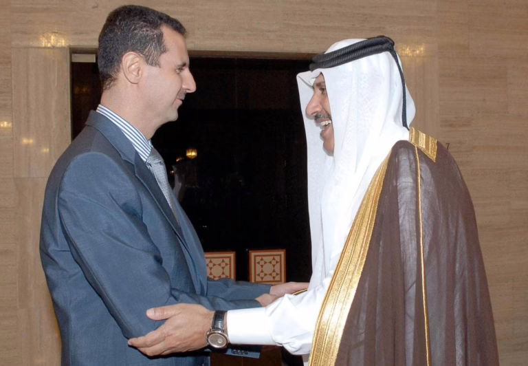 حمد-بن-جاسم-و-بشار-الأسد