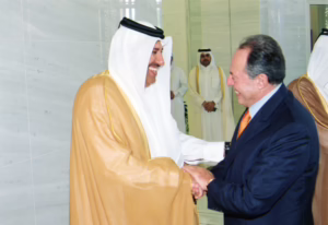 أمير قطر حمد بن خليفة يستقبل الرئيس اللبناني إميل لحود – 23 نوفمبر 2004