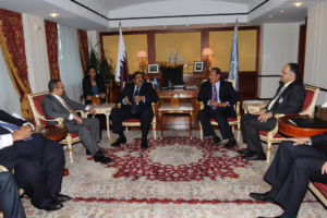 سمو الأمير الشيخ حمد بن خليفة آل ثاني يستقبل ولي عهد مملكة البحرين في المقر الدائم للبعثة القطرية بنيويورك – 23 سبتمبر 2010