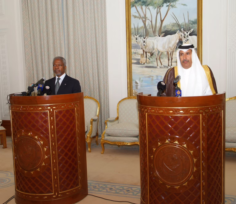 مؤتمر صحفي مشترك للنائب الأول لرئيس الوزراء وزير الخارجية مع الأمين العام للأمم المتحدة في الدوحة – 4 سبتمبر 2006