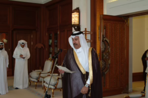معالي الشيخ حمد بن جاسم بن جبر آل ثاني يؤدي اليمين القانونية رئيسًا لمجلس الوزراء أمام سمو الأمير حمد بن خليفة آل ثاني – 3 أبريل 2007