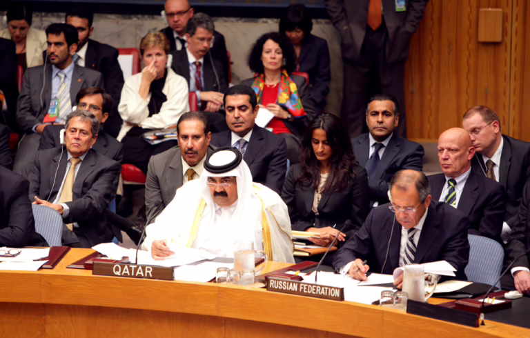 الأمير حمد بن خليفة ورئيس الوزراء حمد بن جاسم يشاركان في افتتاح الدورة 62 للجمعية العامة للأمم المتحدة – نيويورك – 25 سبتمبر 2007