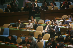 رئيس الوزراء حمد بن جاسم والشيخة في الدورة 62 للجمعية العامة للأمم المتحدة – 25 سبتمبر 2007