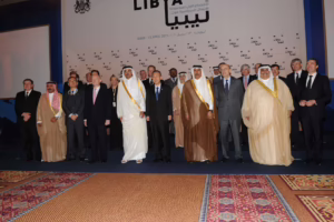 سمو ولي العهد الشيخ تميم بن حمد آل ثاني يترأس مؤتمر مجموعة الاتصال الدولية الخاصة بليبيا في الدوحة – 13 أبريل 2011