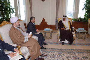 معالي رئيس مجلس الوزراء وزير الخارجية الشيخ حمد بن جاسم بن جبر آل ثاني يتسلّم رسالة من منوشهر متكي في الدوحة – 10 فبراير 2008